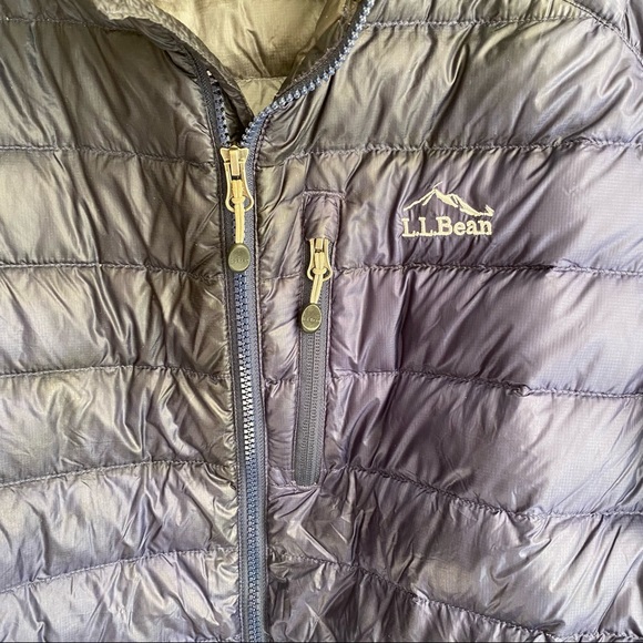LL Bean Men's Ultralight 850 Down Jacket Large good used condition navy blue - Picture 4 of 13